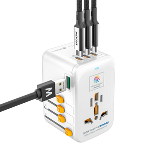 1WorldAdapter™ PD120W GaN Pro™ with 4 x USB-C PD3.2 & USB-A QC4+ PPS Fast Charging Microdia