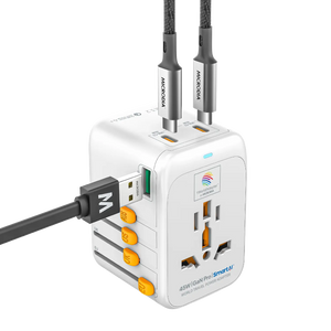 1WorldAdapter™ PD45W GaN Pro™ with 3 x USB-C PD3.2 & USB-A QC4+ PPS Fast Charging Microdia