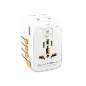 1WorldAdapter™ PD45W GaN Pro™ with 3 x USB-C PD3.2 & USB-A QC4+ PPS Fast Charging Microdia