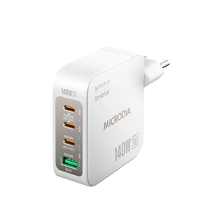 MICRODIA SMARTCube™ Nano 140W, GaN Pro Wall Charger, 4-Port, USB-C PD3.1 + USB-A QC3.0 Microdia