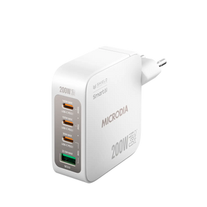 MICRODIA SMARTCube™ Nano 200W,GaN Pro Wall Charger, 4-Port,USB-C PD3.1 + USB-A QC3.0 Microdia